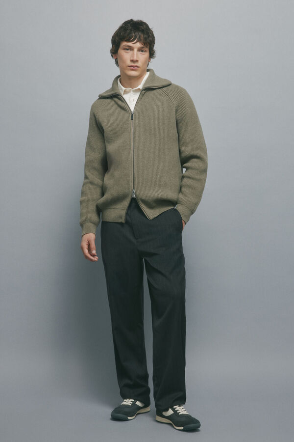 Springfield Cal&ccedil;a de riscas reto cinzento