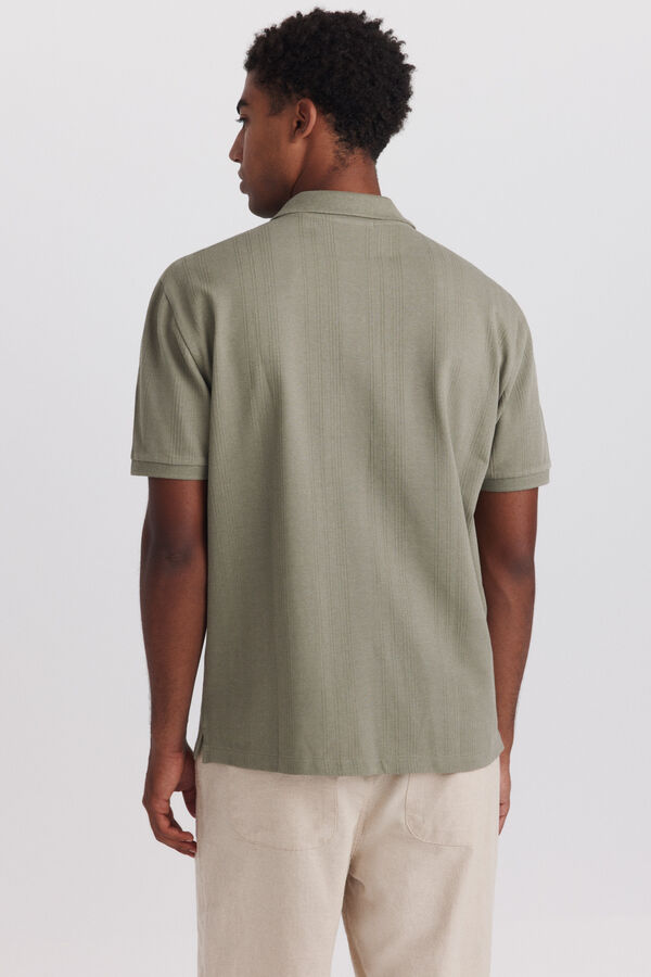 Springfield Polo slim fit com estrutura bege
