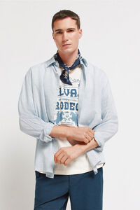 Springfield Camisa fil a fil em linho e viscose