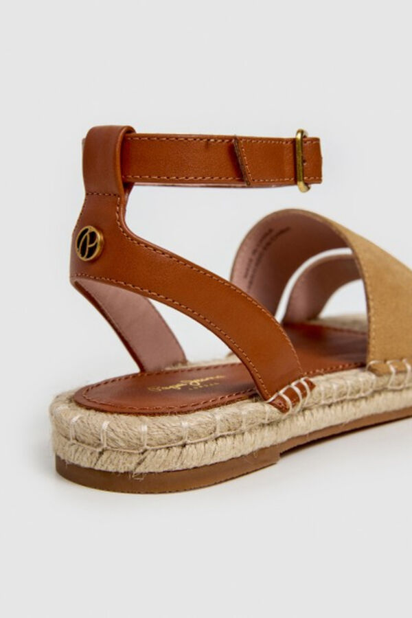 Pepe Jeans Sand&aacute;lias rasas em camur&ccedil;a camel