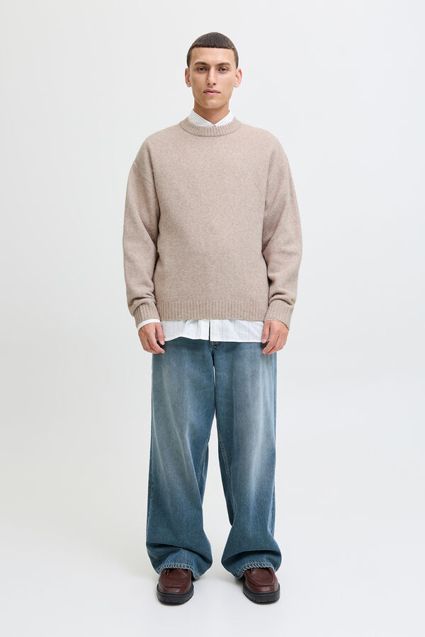 Jack & Jones Camisola básico de malha cinzento