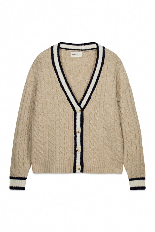 Springfield Casaco de malha tran&ccedil;ado azul