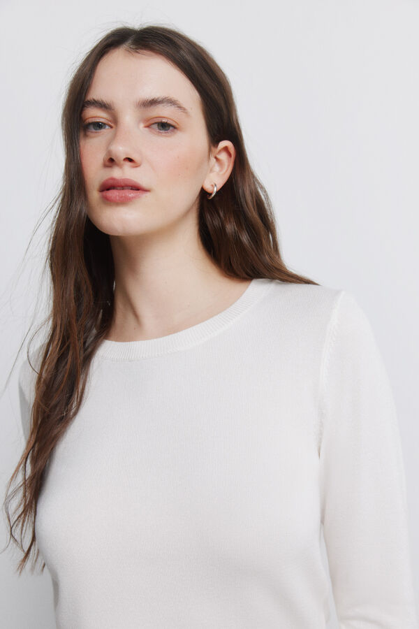 Springfield Camisola fina bot&otilde;es punhos bege