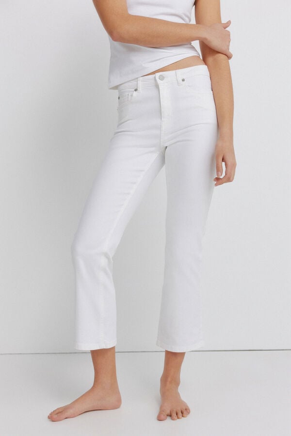 Springfield Jeans kick flare branco
