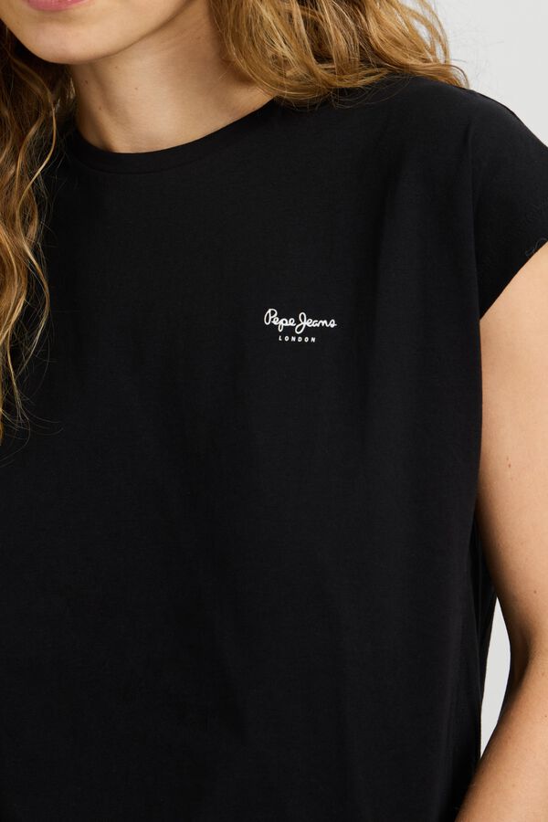 Pepe Jeans T-shirt slim manga curta preto