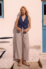 Springfield Pantal&oacute;n ancho rayas blanco