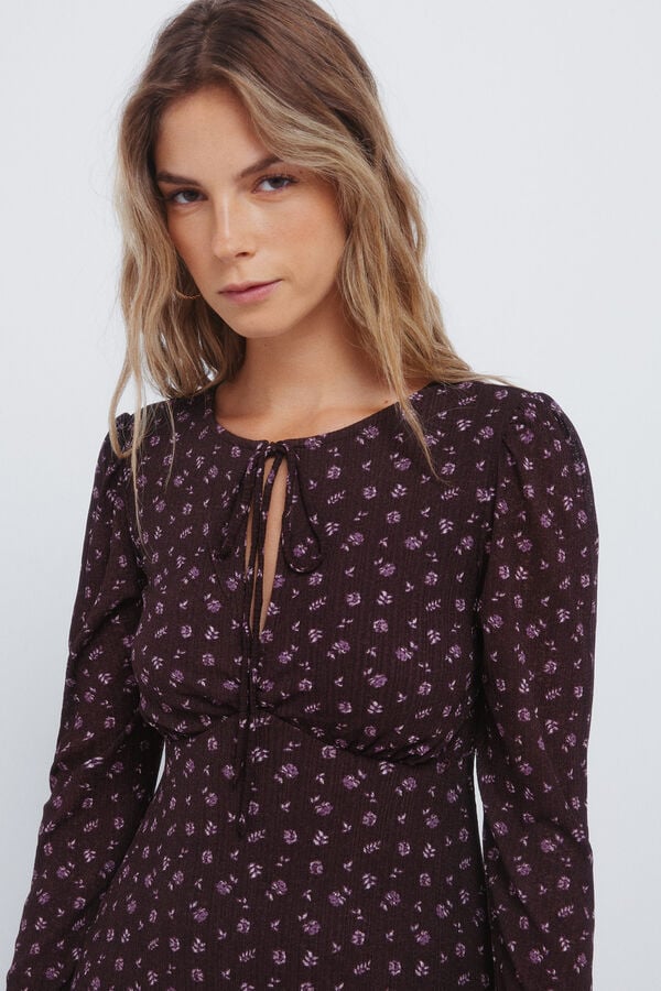 Springfield Vestido midi floral castanho