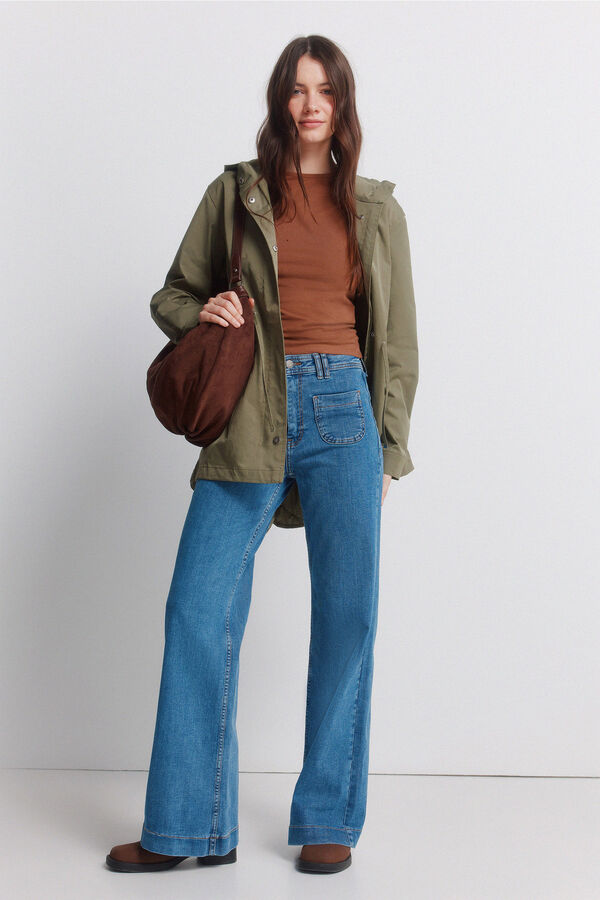 Springfield Parka com capuz repelente &agrave; &aacute;gua Caqui escuro