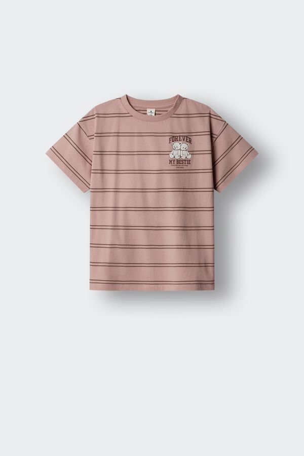 Springfield Kids T-shirt de manga curta ursos riscas menina rosa