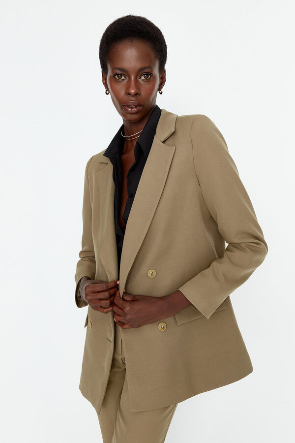 Trendyol Blazer de trespassado bege