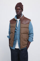 Springfield Colete acolchoado contrastante estampado