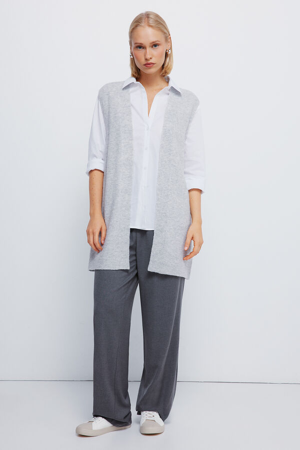 Springfield Colete longo aberto cinzento