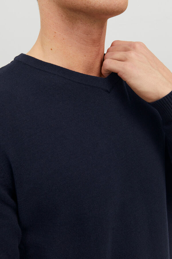 Jack & Jones Camisola de gola em bico azul