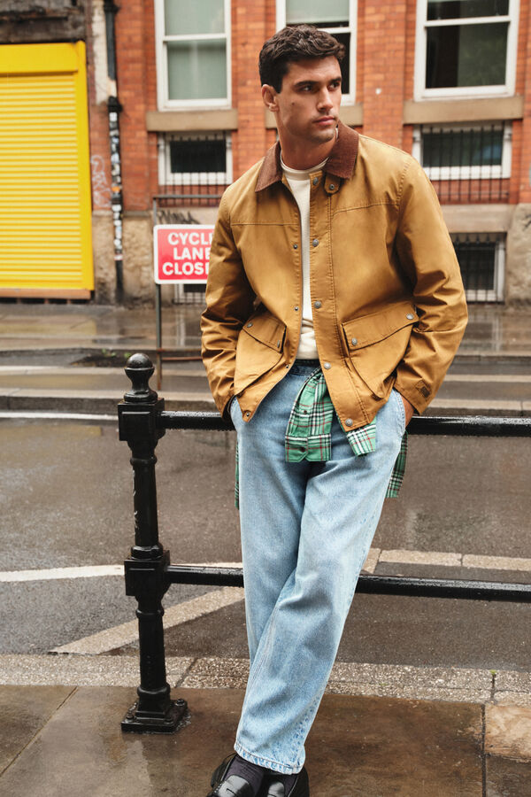 Springfield Parka curta de gola veludo estampado