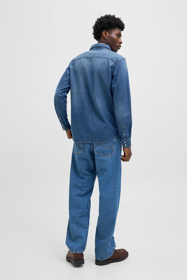 Jack & Jones Camisa de ganga regular azul
