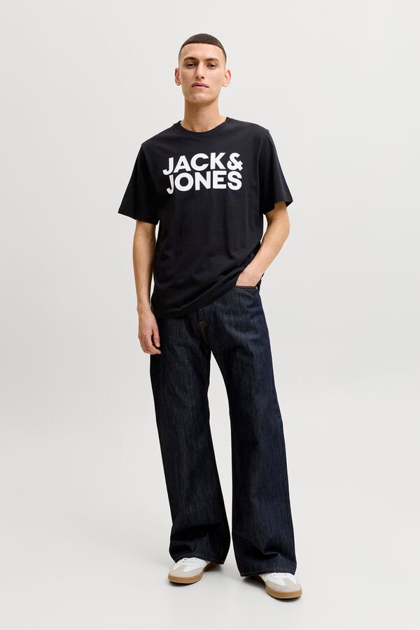 Jack & Jones T-shirt de manga curta com logo cinzento