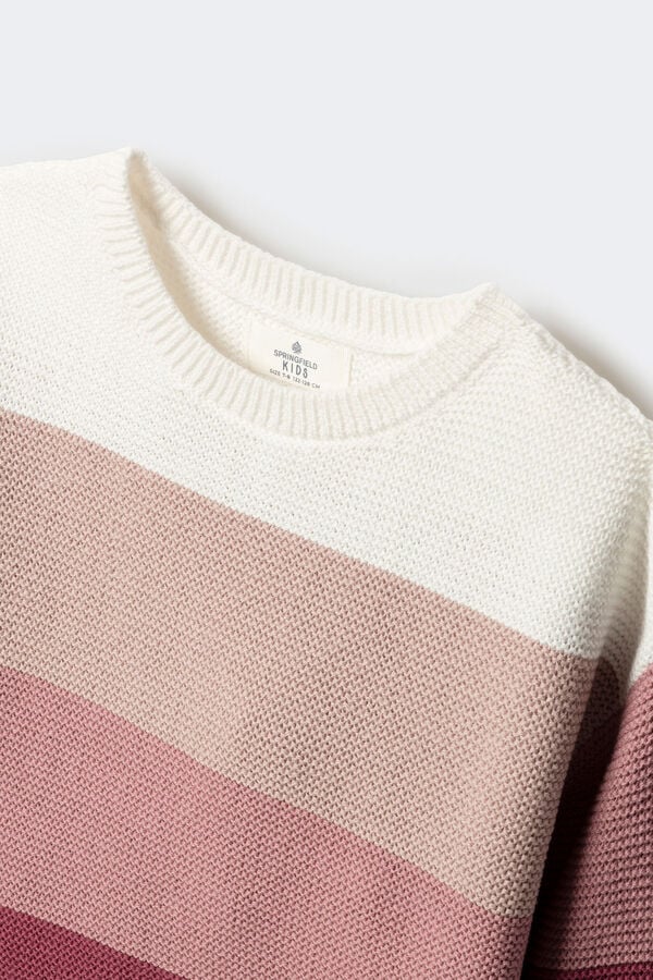 Springfield Kids Camisola às riscas para menina rosa