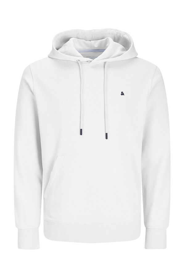 Jack & Jones Sweatshirt com capuz lisa em felpa branco