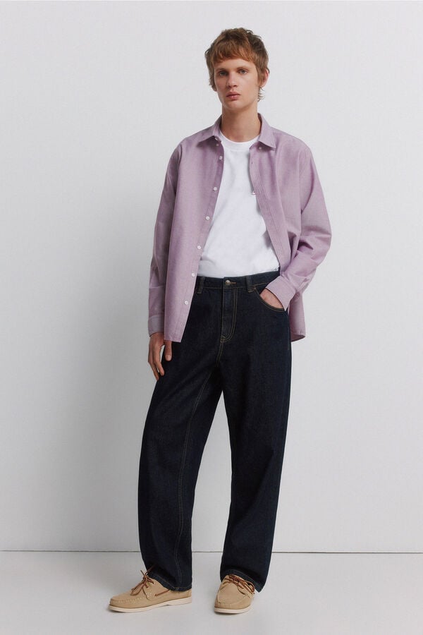 Springfield Camisa oxford sem vincos vermelho