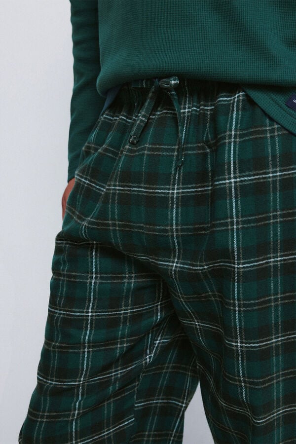 Springfield Pijama comprido com calça xadrez verde