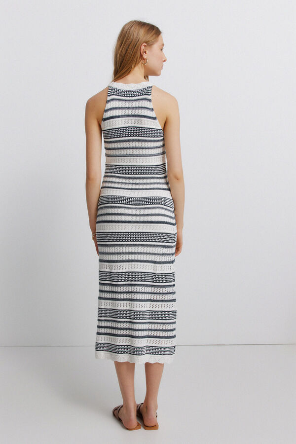 Springfield Vestido pointelle gola halter bege