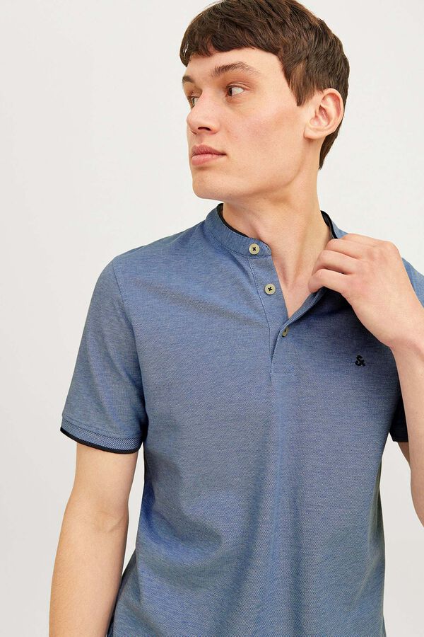 Jack & Jones Polo slim fit gola mao azul