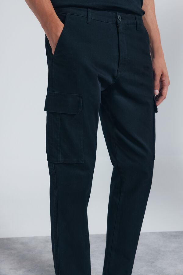 Springfield Calças cargo slim fit preto