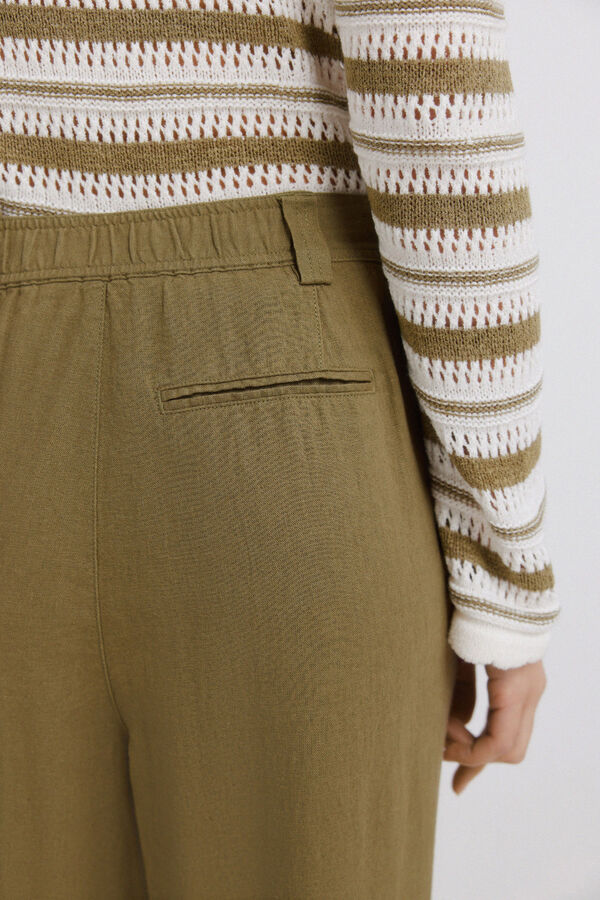 Springfield Cal&ccedil;as de linho estampado