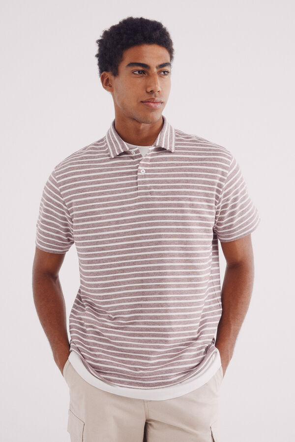 Springfield camisola estruturado com microlistras e regular fit vermelho