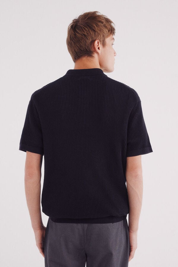 Springfield Jersey manga corta estructura cuello polo azul