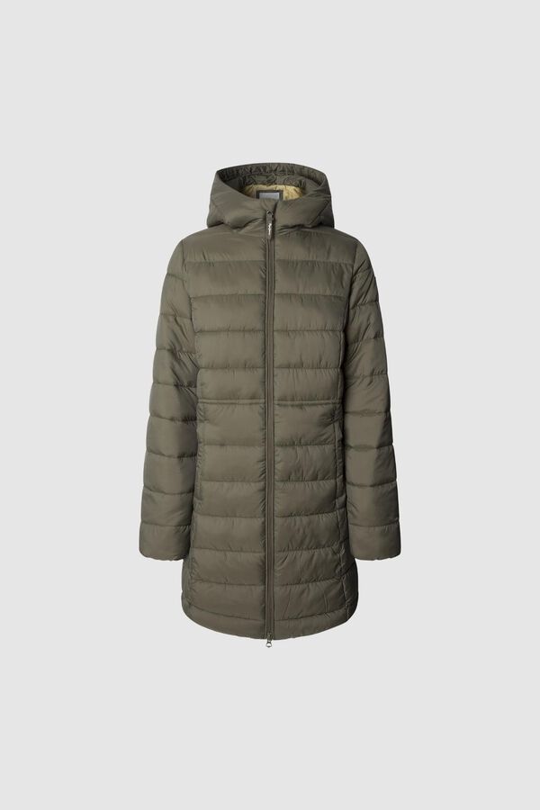 Pepe Jeans Jaqueta longa acolchoada de plumas Caqui escuro