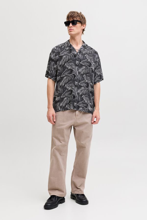 Jack & Jones Camisa relaxed fit em viscose preto