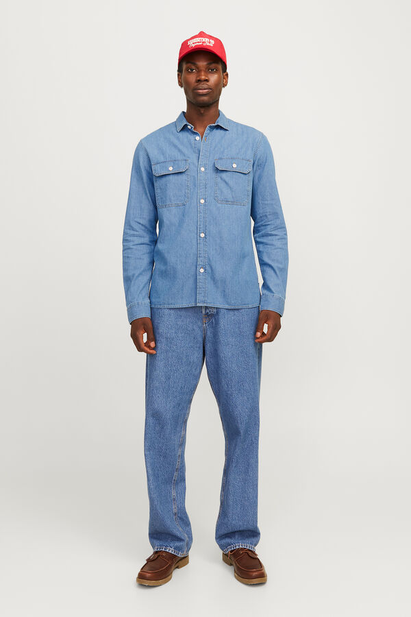 Jack & Jones Camisa estruturada com ajuste confortável azul