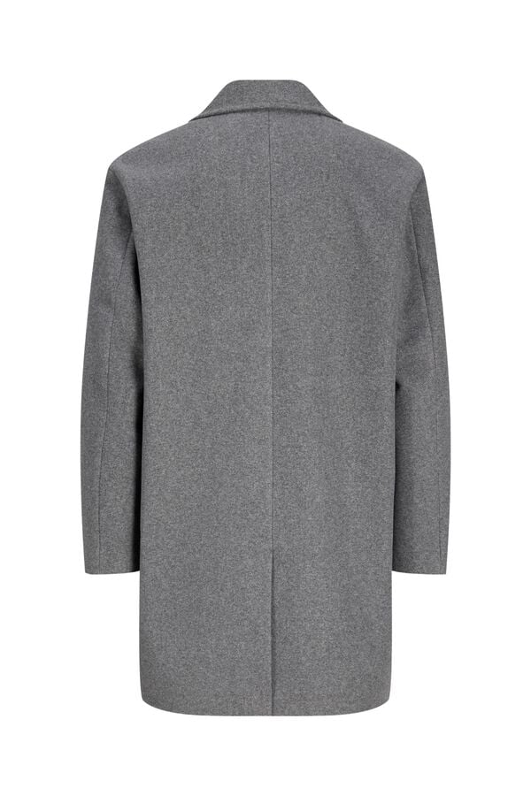 Jack & Jones Sobretudo abotoado comprido pelo joelho cinzento