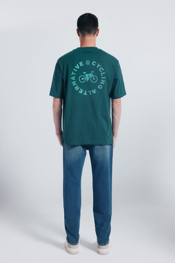Springfield Calça jeans slim fit de malha denim azul