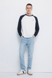Springfield Calça jeans slim fit com lavagem clara
