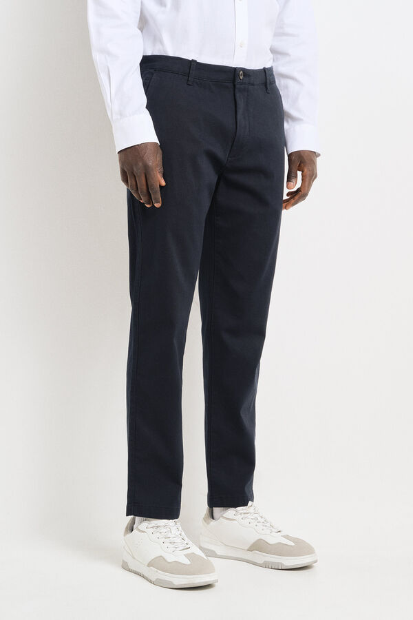 Springfield Pantalón chino color comfort slim fit azul oscuro