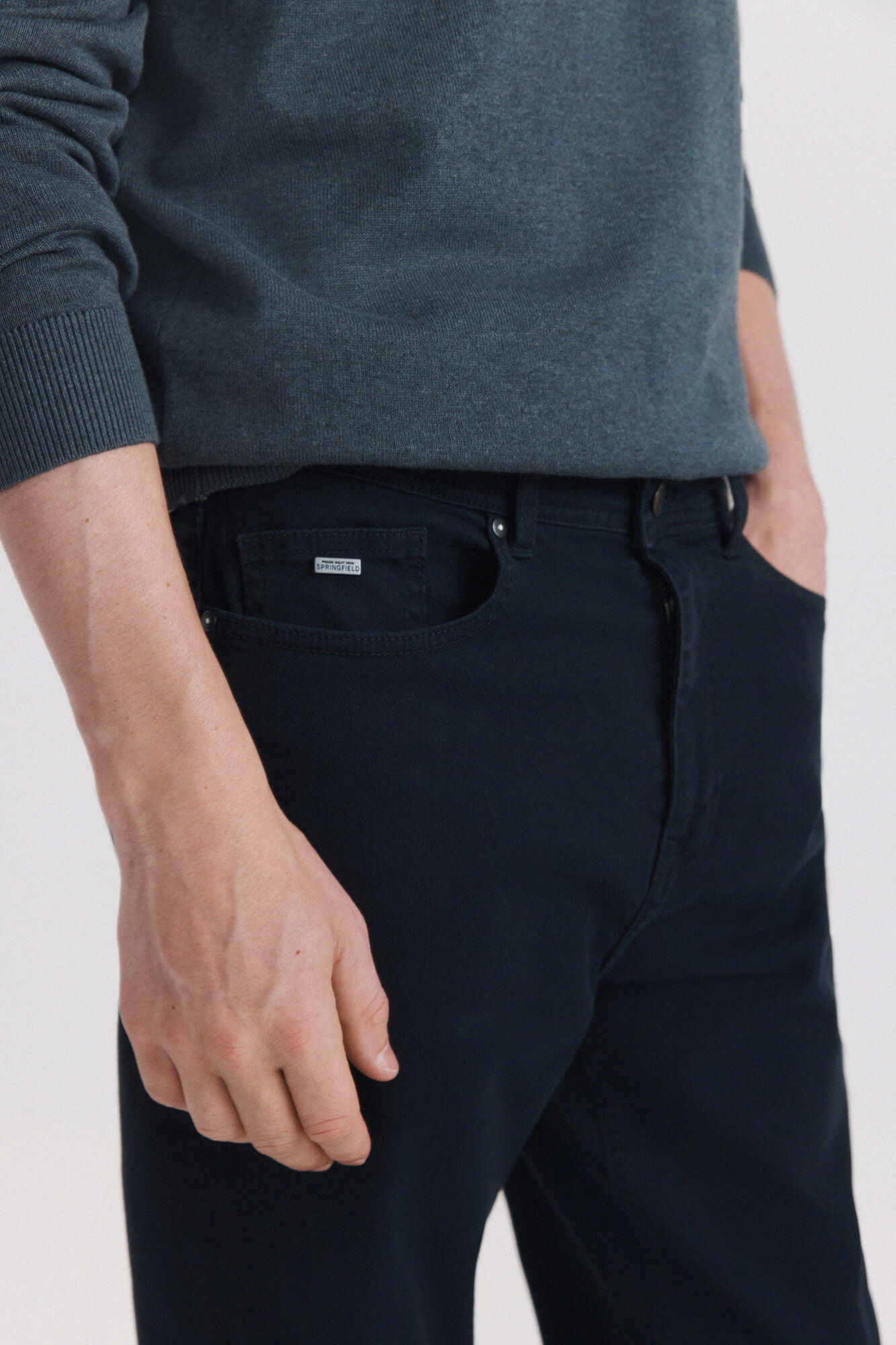 Springfield Cal&ccedil;a 5 bolsos slim lavagem desbotada