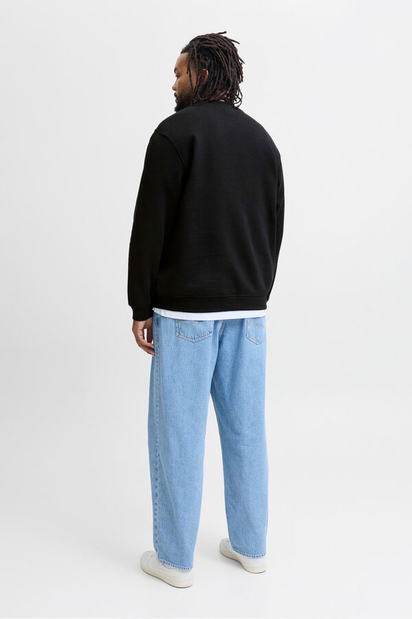 Jack & Jones PLUS Sweatshirt com logo frontal preto