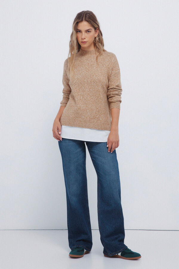 Springfield Camisola Perkins com gola combinada cru