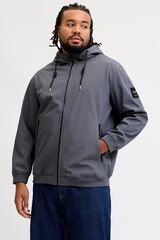 Jack & Jones PLUS Blus&atilde;o softshell com capuz cinzento