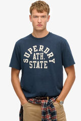 Superdry T-shirt gráfica esportiva essencial azul