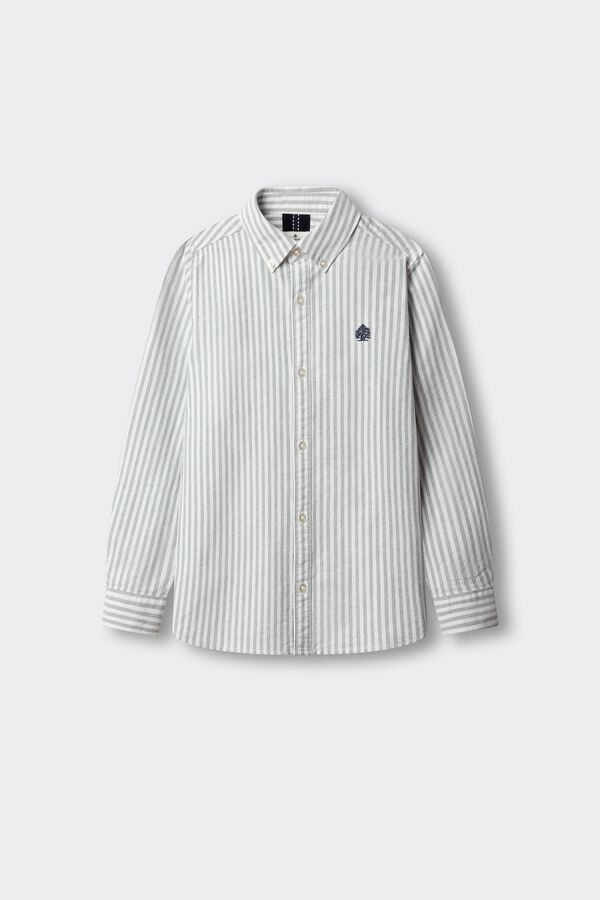 Springfield Kids Camisa de riscas Oxford para menino verde