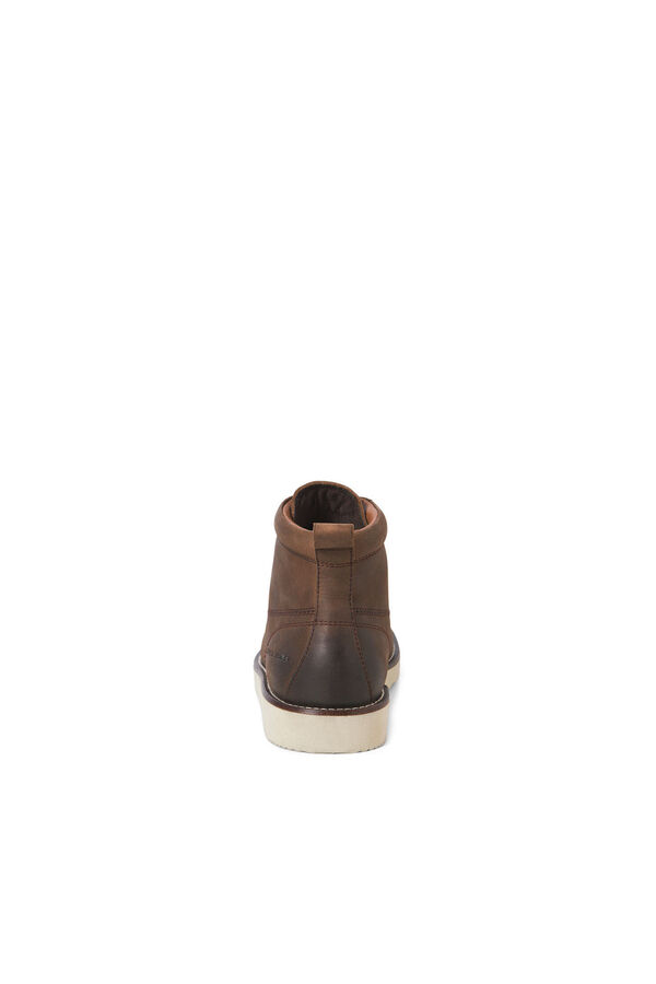 Jack & Jones Botins de couro com sola de borracha castanho