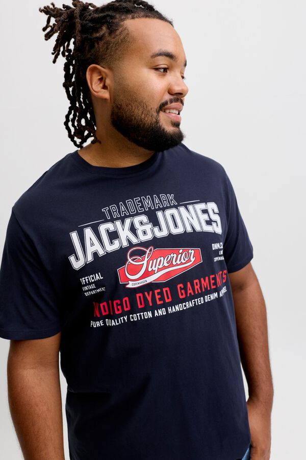 Jack & Jones PLUS T-shirt de manga curta estampada azul
