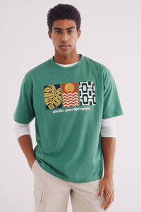 Springfield T-shirt estampado tropical