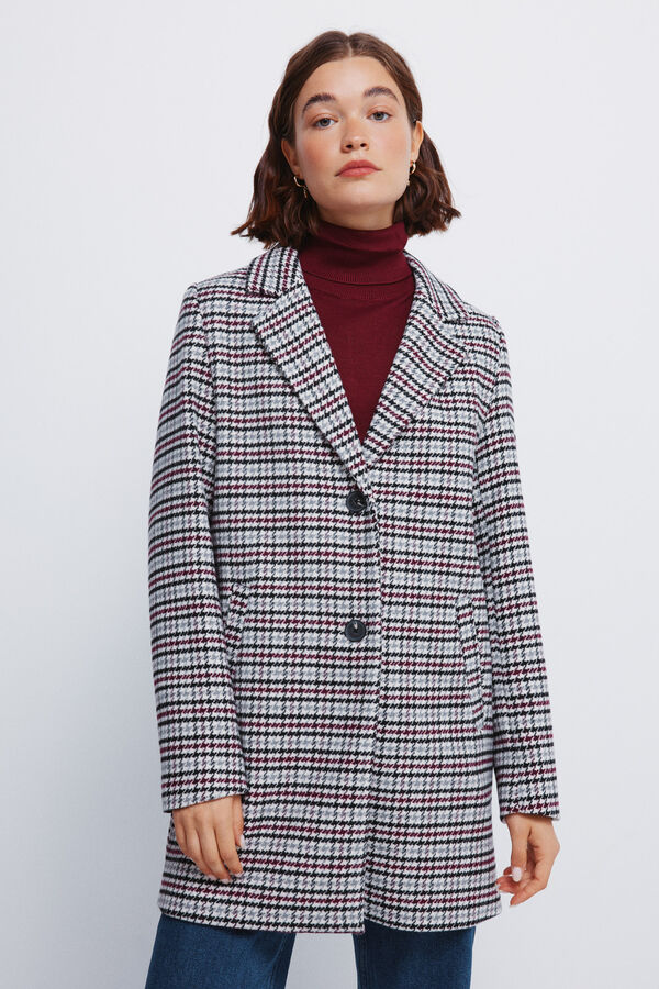 Springfield Casaco sobretudo com gola de lapela vermelho