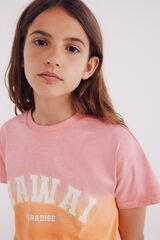 Springfield Kids Camiseta feminina dip dye vermelho