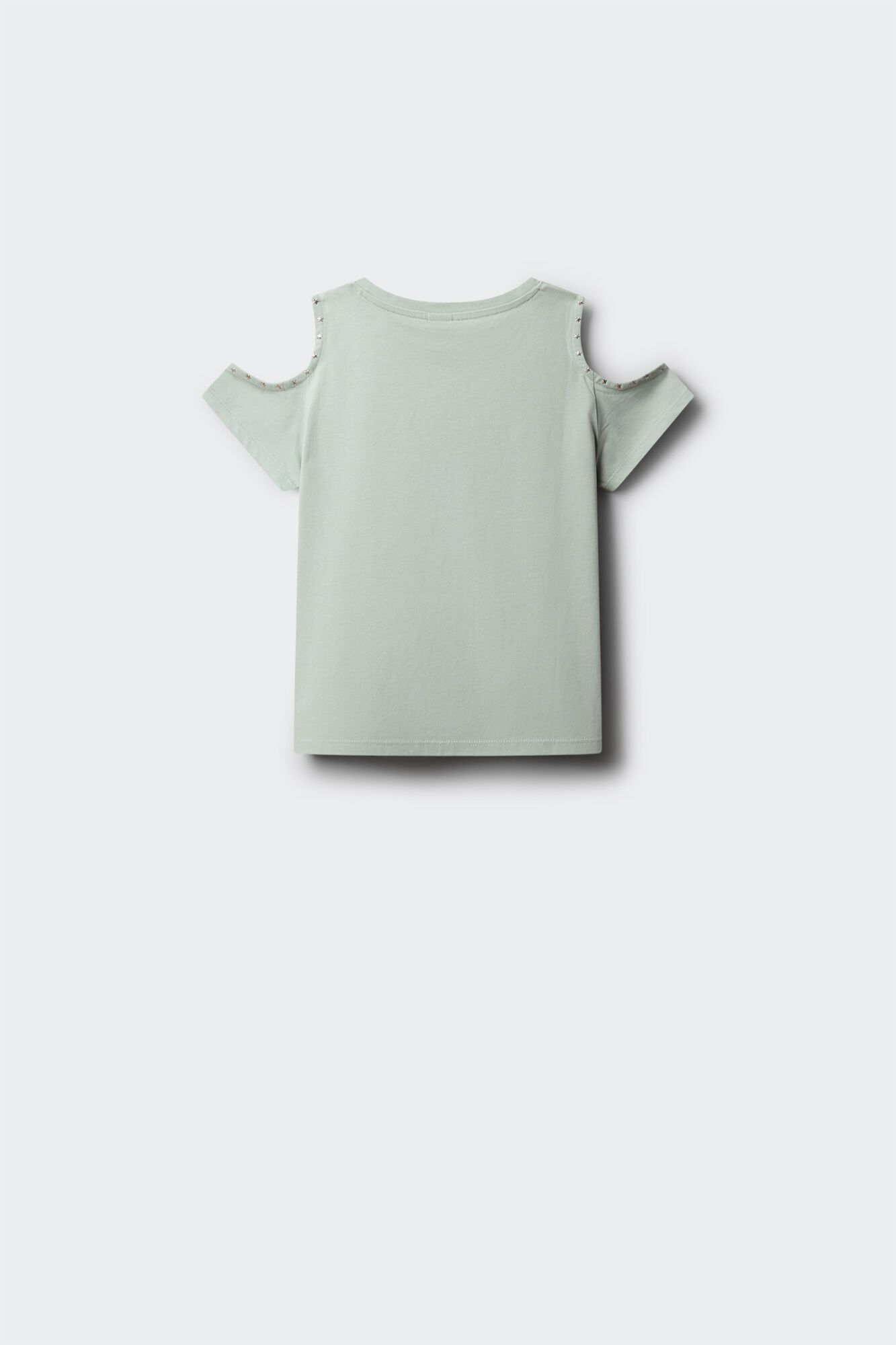 Springfield Kids Camiseta manga corta hombros descubiertos tachas ni&ntilde;a