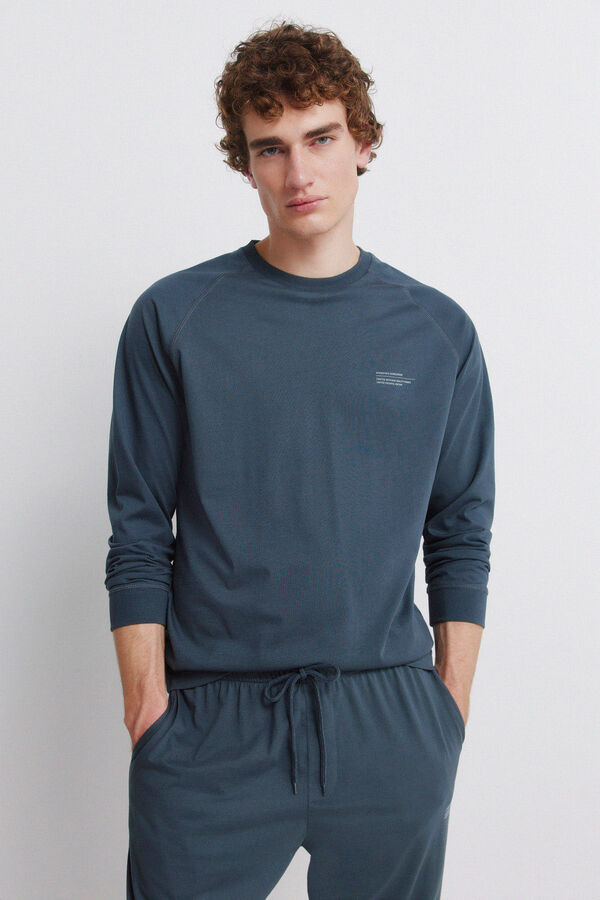 Springfield Pijama comprido b&aacute;sico azul